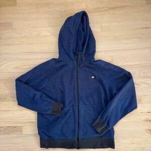 Nike Red Tag Full Zip Hoodie Sweatshirt Vintage Men's Size Large Navy